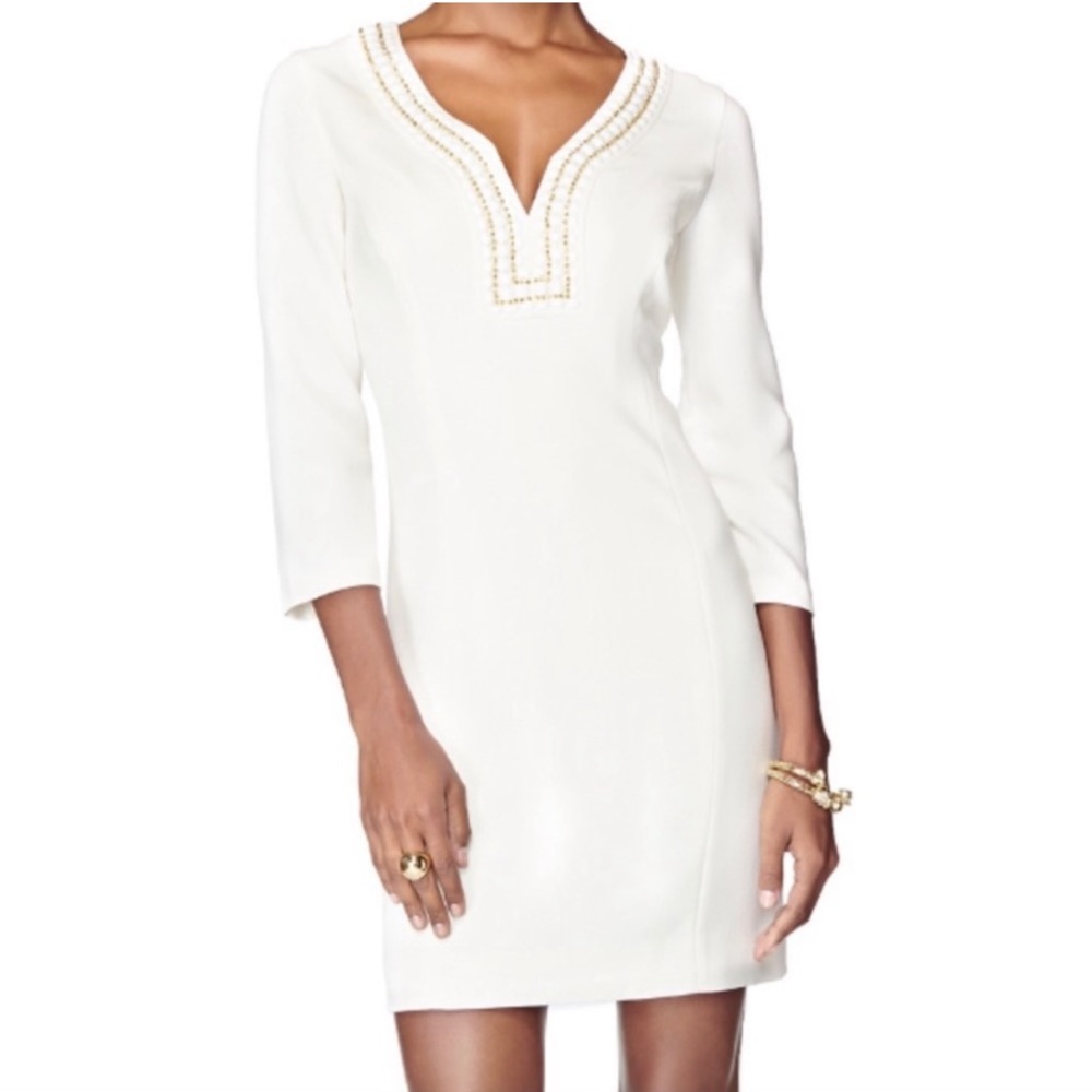 EUC Lilly Pulitzer Bennet Shift Dress in Cameo White, 4